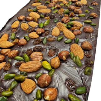 Plaques mendiants au chocolat au lait