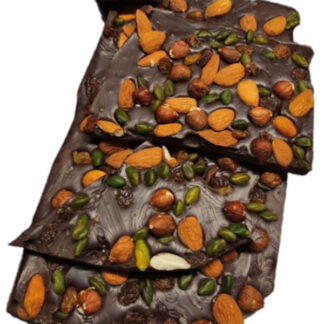 Plaques mendiants au chocolat noir